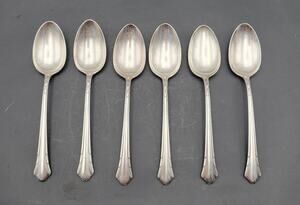Gorham Plate 1930 LADY CAROLINE Teaspoon Set of 6 VTG Rare